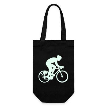 Radfahrer Silhouette Mint - Geschenkbeutel für Flaschen - Schwarz - Vorne