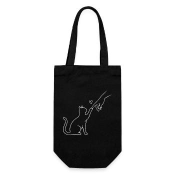 Cat Paw Cat Mom Heart Team Funny - Gift Bag for Bottles - black - Front