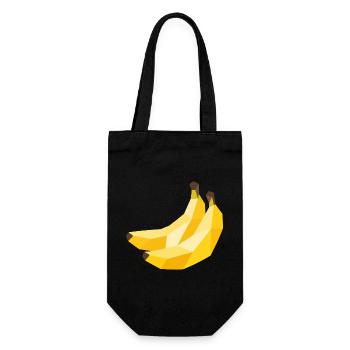 Bananes géométriques – Motif de fruits moderne - Sac à bouteille - noir - Devant