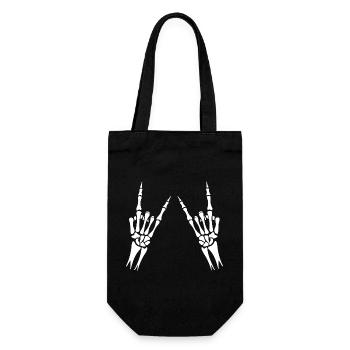 Skeleton Hands Rock Sign - Gift Bag for Bottles - black - Front