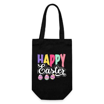 Frohe Ostern Süßer Osterhase Eiersuche Ostereier - Geschenkbeutel für Flaschen - Schwarz - Vorne