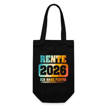 Ruhestand Rentner Rente 2026 - Geschenkbeutel für Flaschen - Schwarz - Vorne