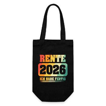 Ruhestand Rentner Rente 2026 - Geschenkbeutel für Flaschen - Schwarz - Vorne