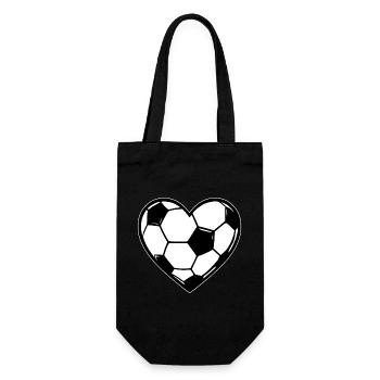 Herzball Fußball-Liebe - Geschenkbeutel für Flaschen - Schwarz - Vorne