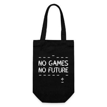 no games no future nerd pc cool minimal LOL  - Geschenkbeutel für Flaschen - Schwarz - Vorne