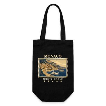 Monaco Monte-Carlo Vintage Reisemarke - Geschenkbeutel für Flaschen - Schwarz - Vorne