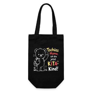 Kita Kind Abschied mit Mama - Geschenkbeutel für Flaschen - Schwarz - Vorne