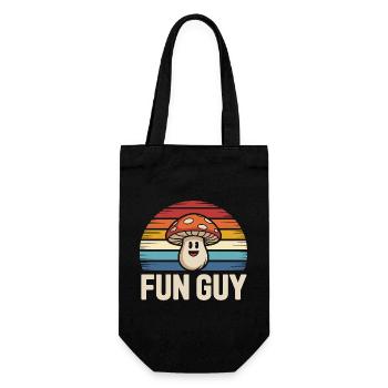 Funny Mushroom Retro Design With Fun Guy - Gift Bag for Bottles - black - Front