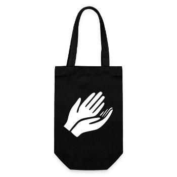 Open Hands Hand Gesture - Gift Bag for Bottles - black - Front