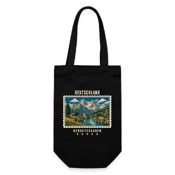 Deutschland Berchtesgaden Vintage Reisemarke - Geschenkbeutel für Flaschen - Schwarz - Vorne