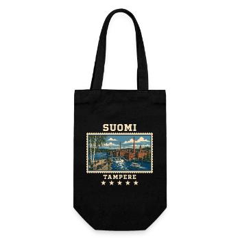 Finnland Tampere Vintage Reisemarke - Geschenkbeutel für Flaschen - Schwarz - Vorne