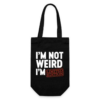 Ich bin nicht komisch, ich bin Limited Edition, ich bin lustiges Design. - Geschenkbeutel für Flaschen - Schwarz - Vorne