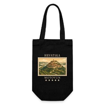Kroatien Motovun Vintage Reisemarke - Geschenkbeutel für Flaschen - Schwarz - Vorne