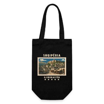 Albanien Gjirokastër Vintage Reisemarke - Geschenkbeutel für Flaschen - Schwarz - Vorne