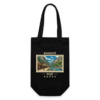 Kosovo Peja Vintage Reisemarke - Geschenkbeutel für Flaschen - Schwarz - Vorne