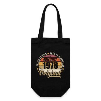 August 1978 Retro Vintage Birthday August 1978 - Gift Bag for Bottles - black - Front
