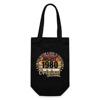 August 1980 Retro Vintage Birthday August 1980 - Gift Bag for Bottles - black - Front