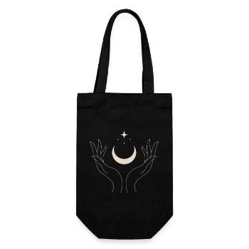 Mains Bohèmes Mystiques avec Lune - Sac à bouteille - noir - Devant