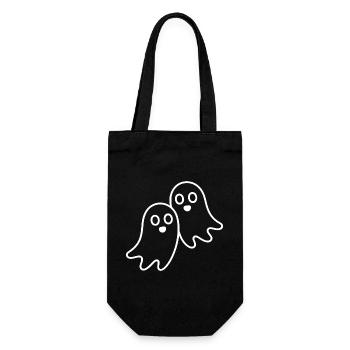 Ghost duo in line art - Gift Bag for Bottles - black - Front