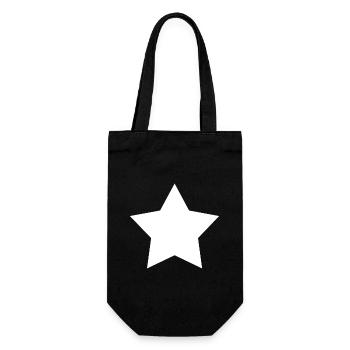 étoile blanche, étoile blanche - Sac à bouteille - noir - Devant