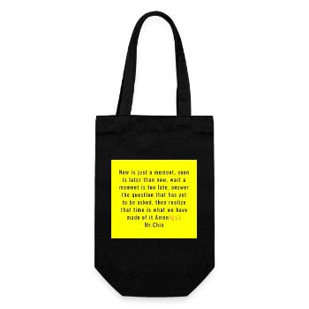 Le temps comme typographie artistique jaune - Sac à bouteille - noir - Devant