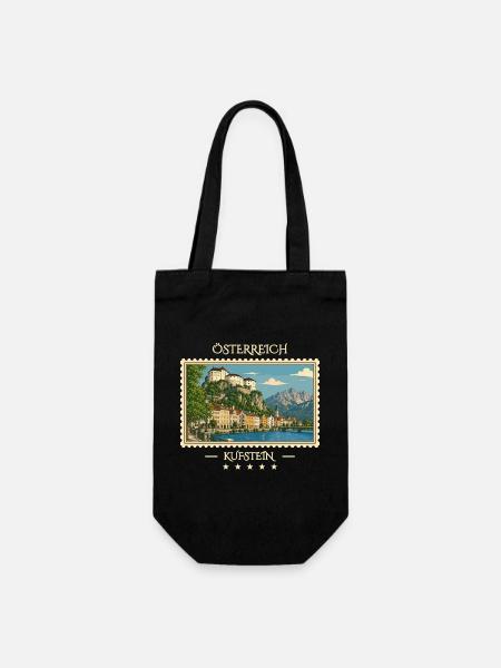 Österreich Kufstein Vintage Reisemarke - Geschenkbeutel für Flaschen - Schwarz