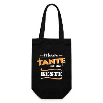 Meine Tante ist die beste Baby Sprüche Lustig - Geschenkbeutel für Flaschen - Schwarz - Vorne