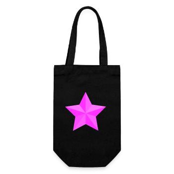 Geometrische Pink Star - Geschenkbeutel für Flaschen - Schwarz - Vorne