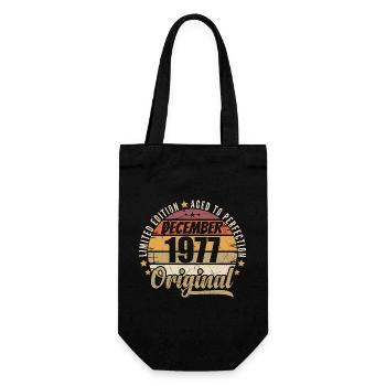 Geboren im Dezember 1977 – Original Vintage-Edition - Geschenkbeutel für Flaschen - Schwarz - Vorne