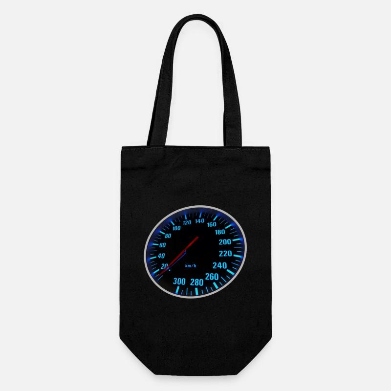 Compteur de vitesse bleu, Tacho - Design - Sac à bouteille - noir