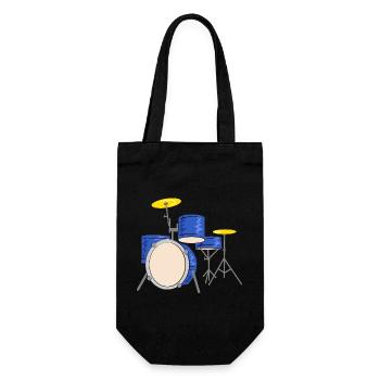 schlagzeug drummer musiker - Geschenkbeutel für Flaschen - Schwarz - Vorne