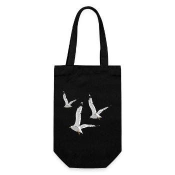 moewe vogel strand urlaub - Geschenkbeutel für Flaschen - Schwarz - Vorne