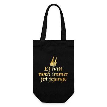 Et hätt noch immer jot jejange - Köln Spruch - Geschenkbeutel für Flaschen - Schwarz - Vorne