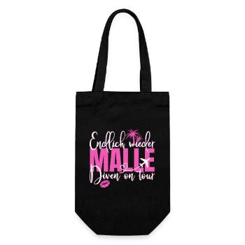 Mallorca Spruch Endlich Wieder Malle Diven On Tour - Geschenkbeutel für Flaschen - Schwarz - Vorne