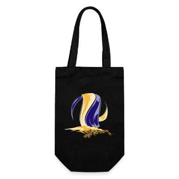 beachvolleyball team symbol Logo colors Sand - Geschenkbeutel für Flaschen - Schwarz - Vorne
