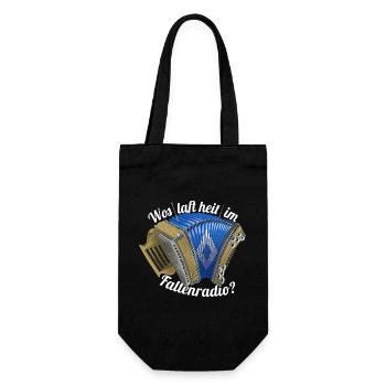 Wos laft heit im Faltenradio | ZiachON! - Gift Bag for Bottles - black - Front