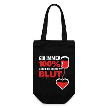 Spende Blut Blutspendedienst Blutspender Geshenk - Geschenkbeutel für Flaschen - Schwarz - Vorne