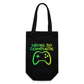 50. Geburtstag Level 50 Complete - Geschenkbeutel für Flaschen - Schwarz - Vorne
