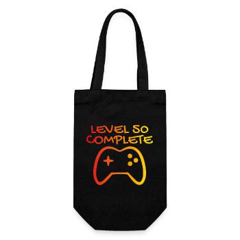 50 Birthday - Level 50 Complete - Gamer 50 years - Gift Bag for Bottles - black - Front