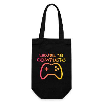 18 ans - Niveau 18 Complete - Gamer 18 ans - Sac à bouteille - noir - Devant