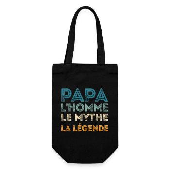 Papa Homme Mythe Légende - Sac à bouteille - noir - Devant