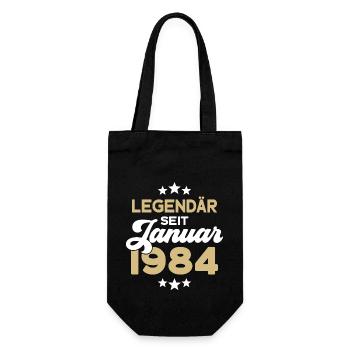 42. GEBURTSTAG LEGENDÄR SEIT JANUAR 1984 LEGENDE - Geschenkbeutel für Flaschen - Schwarz - Vorne