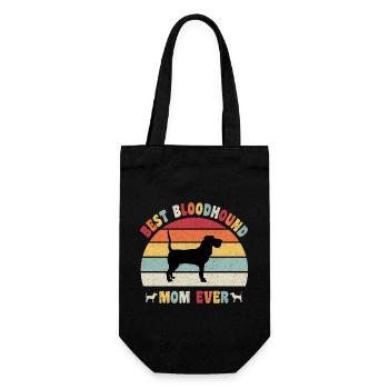 Best Bloodhound Mom ever dog lovers retro vintage - Gift Bag for Bottles - black - Front