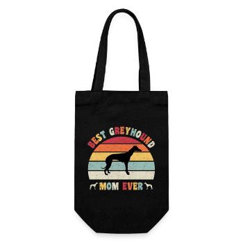 Best Greyhound Mom ever dog lovers vintage retro - Geschenkbeutel für Flaschen - Schwarz - Vorne