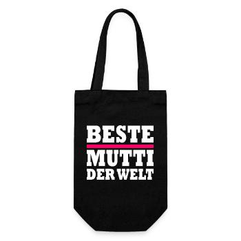 Beste mutti der welt - Geschenkbeutel für Flaschen - Schwarz - Vorne