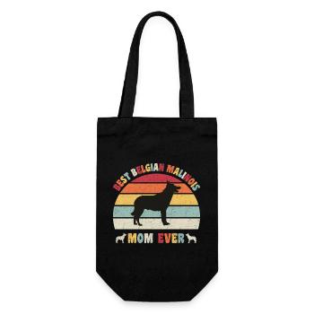 Best Belgian Malinois mom ever dog lovers vintage - Geschenkbeutel für Flaschen - Schwarz - Vorne