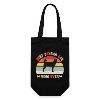 Best Canaan Dog mom ever dog lovers vintage retro - Geschenkbeutel für Flaschen - Schwarz - Vorne