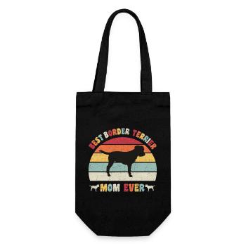 Meilleure maman Border Terrier jamais amateurs de chiens vintage - Sac à bouteille - noir - Devant