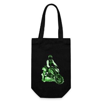 Motorcyclist Nakedbike green - Gift Bag for Bottles - black - Front