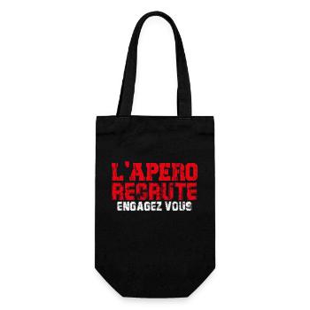 t-shirt l'apéro recrute engagez-vous cadeau apéro - Sac à bouteille - noir - Devant